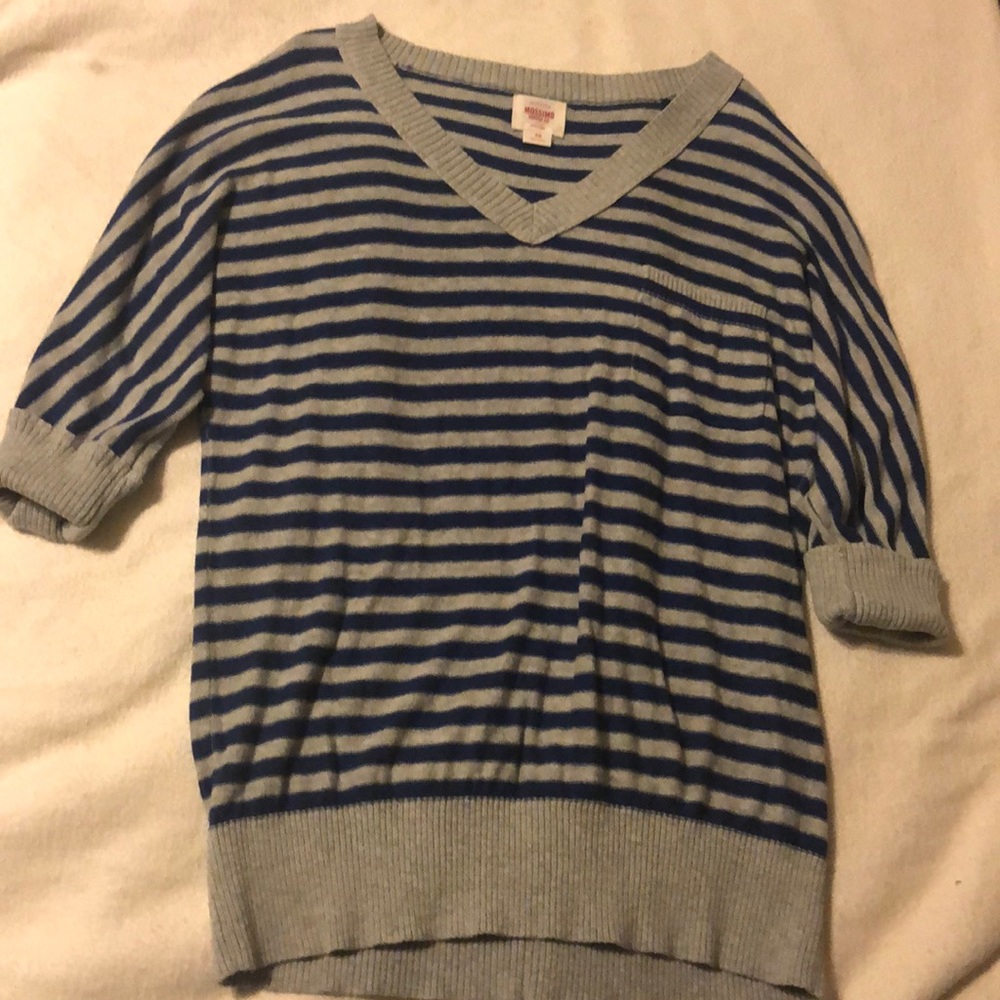 Blue and Gray Striped Sweater